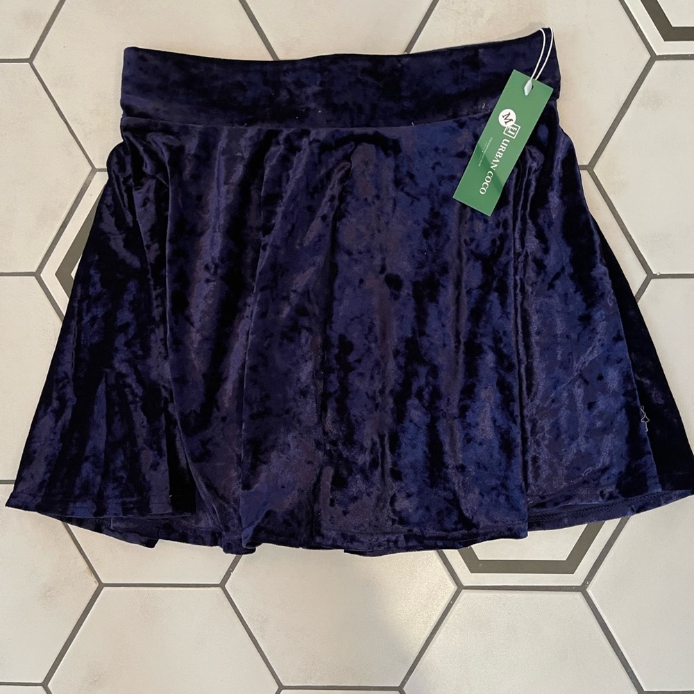 Crushed velvet skirt